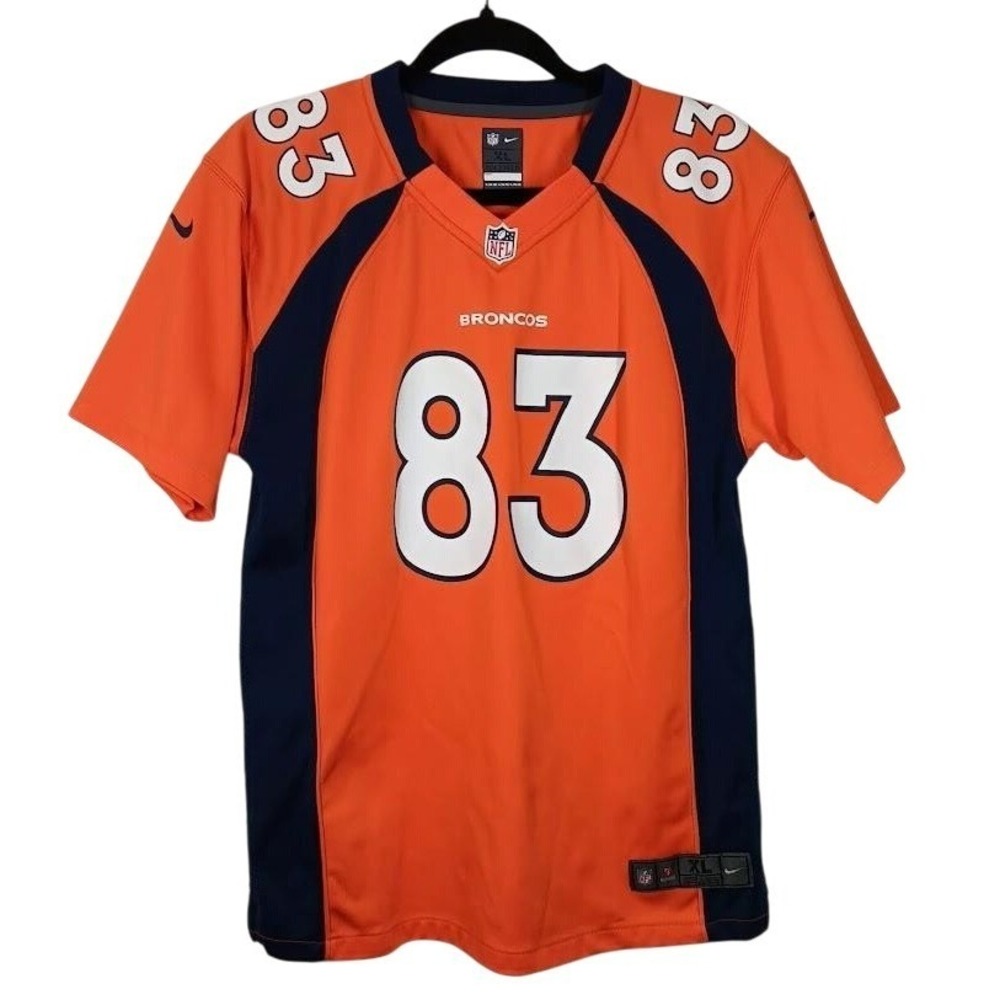 Denver Broncos Jersey Boys XL Orange NFL Football Wes Welker 83 Nike 2010s Shirt